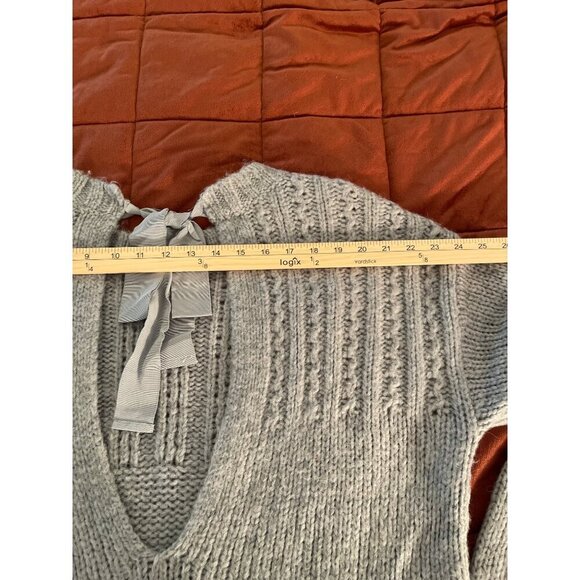 Arpeggio knitwear 20%‎ Wool 5% Alpaca Blue Gray Tunic Chunky Sweater Sz L - Picture 14 of 14